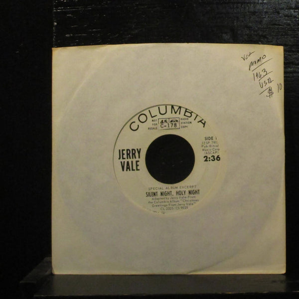 Jerry ValeSilent Night VG+ Promo 7" Vinyl 45 Columbia JZSP 79175 USA 1963 - Shuga Records