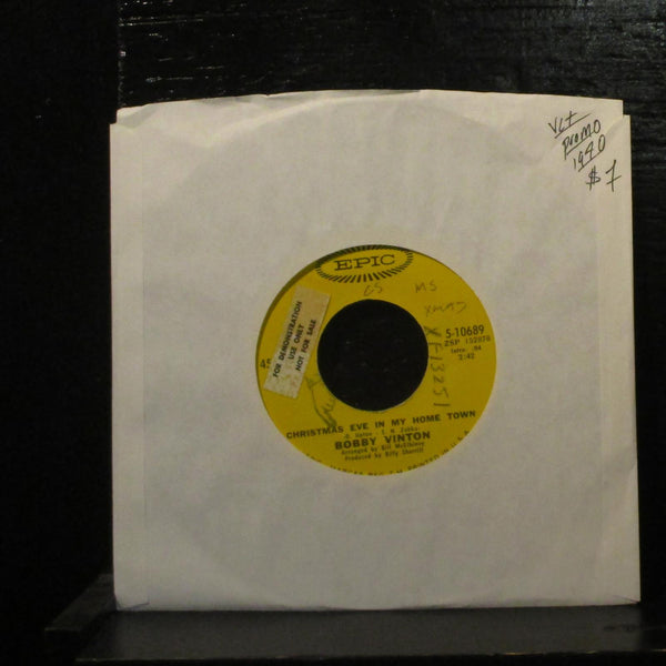 Bobby VintonChristmas Eve In My Hometown VG+  Promo 7" Vinyl 45 Epic 1970 - Shuga Records