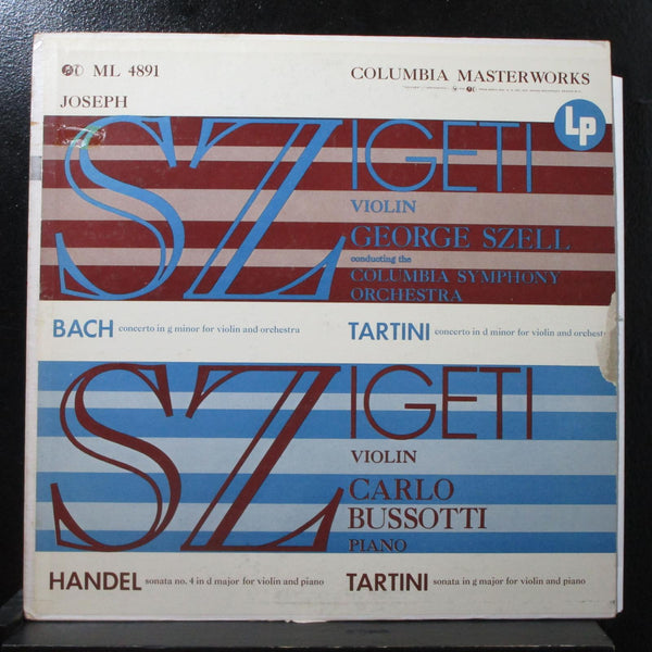 Szigeti - Bach / Handel / Tartini LP VG Mono Columbia ML 4891 USA 1954 blue - Shuga Records