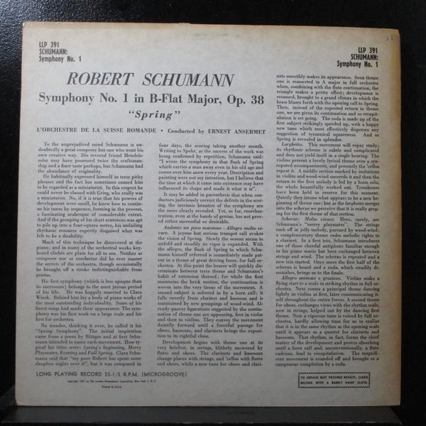 Ansermet - Schumann: Symphony No. 1 LP Mono London LLP 391 USA 1951 - Shuga Records