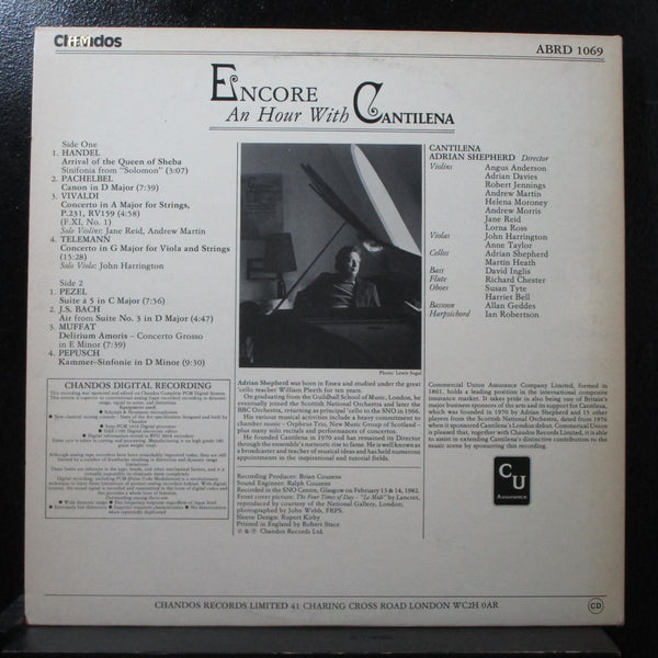 Shepherd - Encore: An Hour With Cantilena LP VG+ Chandos ABRD 1069 UK 1982 - Shuga Records