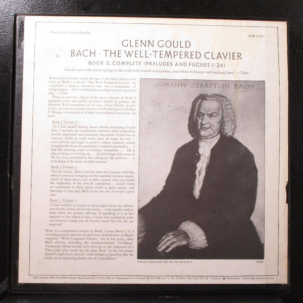 Gould - Bach: Well-Tempered Clavier Book 2 Complete 3 LP box Columbia D3M 31525 - Shuga Records
