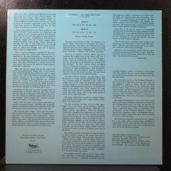 Eunice Podis - Beethoven: Sonata No. 30 / 31 LP Mint- Telarc 5030 Holland 1984 - Shuga Records