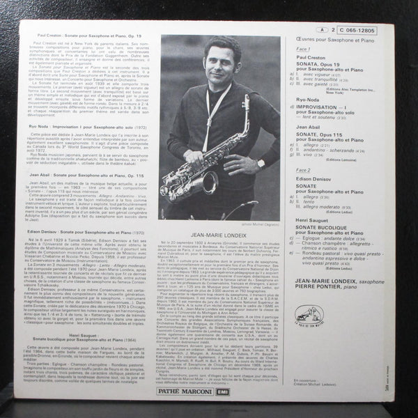 Londeix - uvres Pour Saxophone Et Piano LP Mint- EMI C 065-12805 France 1974 - Shuga Records