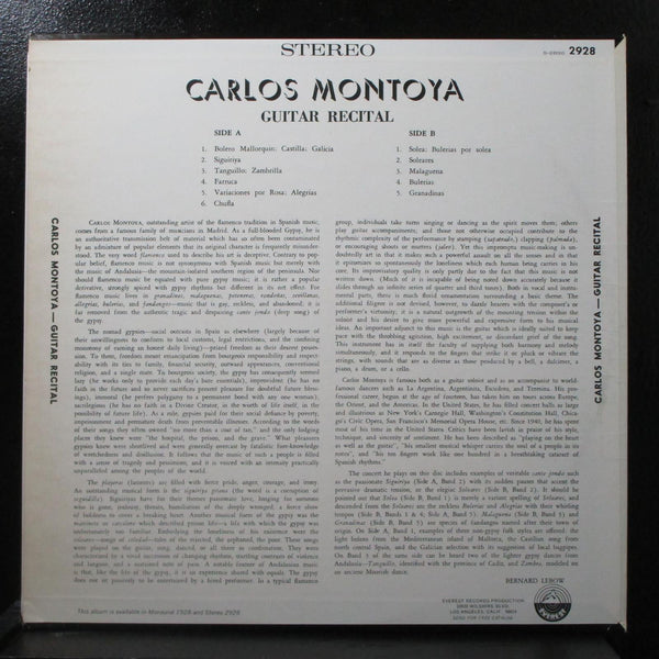 Carlos Montoya - Guitar Recital LP Mint- Period Records PRST-2928 USA - Shuga Records