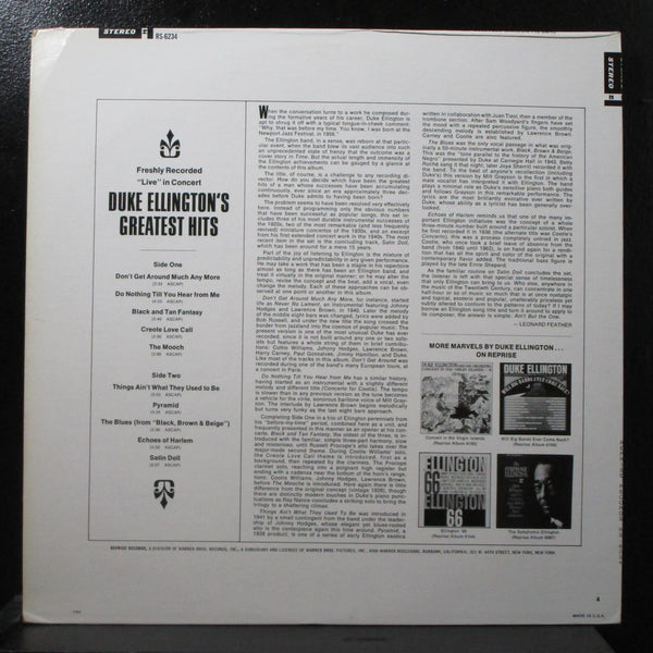 Duke Ellington's Greatest Hits LP Mint- Reprise RS-6234 USA 1967 - Shuga Records