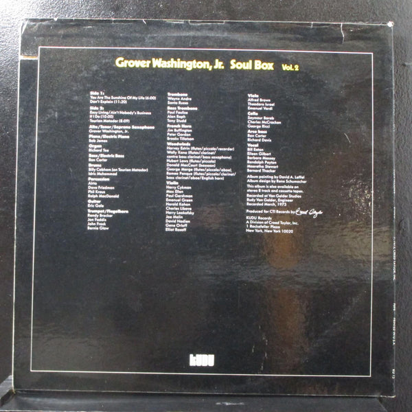 Grover Washington, Jr. - Soul Box Vol. 2 - VG+ LP Record 1973 Kudu Vinyl - Jazz Fusion - Shuga Records