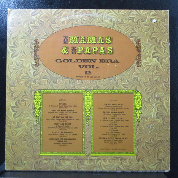 The Mamas & The Papas - Golden Era Vol. 2 LP VG+ Dunhill DS 50038 USA 1968 - Shuga Records