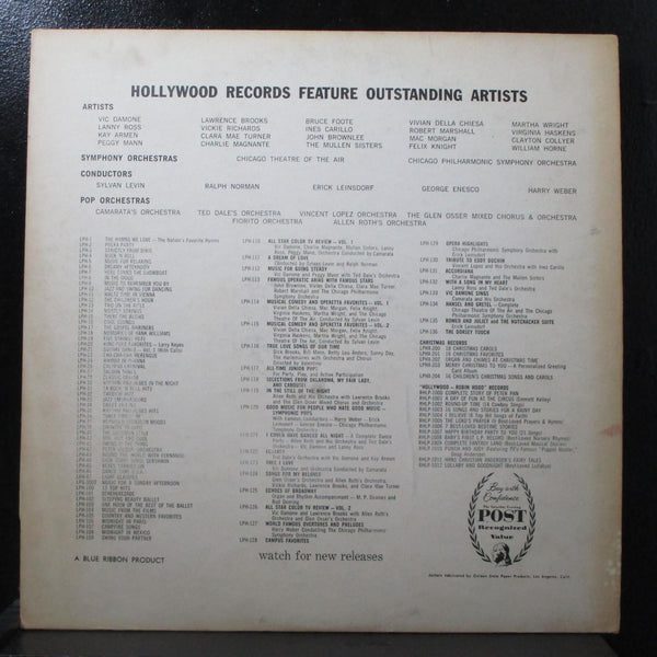 Various - All-Time Junior Pops LP VG- Hollywood Records LPH 117 USA rare cover - Shuga Records