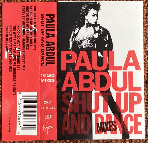 Paula Abdul ‎– Shut Up And Dance (The Dance Mixes) - Used Cassette Tape Virgin 1990 USA - Electronic / Hip Hop