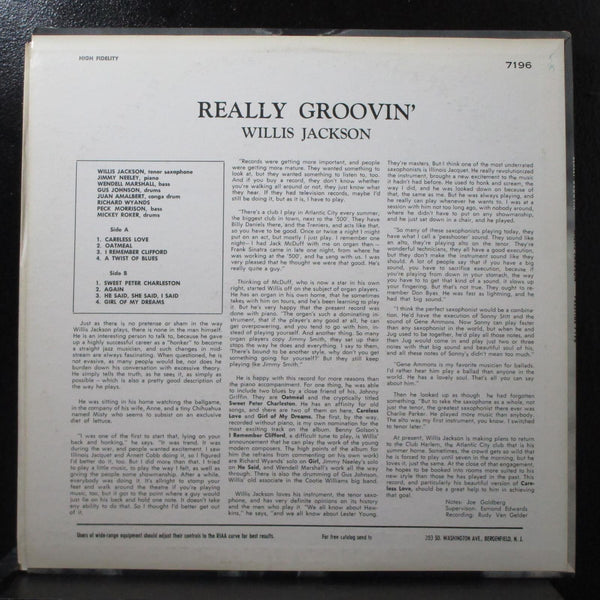 Willis Jackson - Really Groovin' LP VG Mono Prestige PRLP 7196 USA 1961 blue - Shuga Records