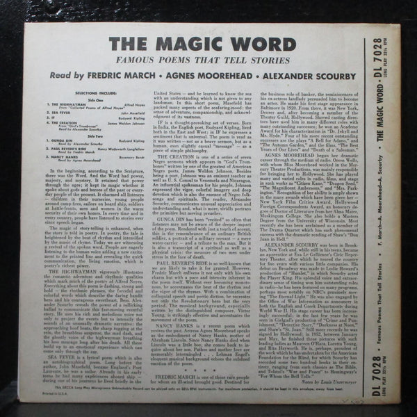 Various - The Magic Word 10" LP VG+ Mono Decca DL 7028 USA 1953 - Shuga Records