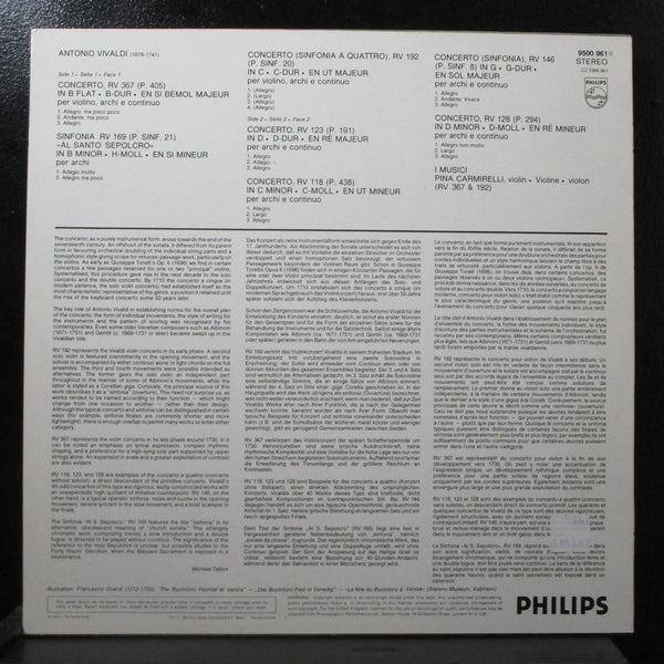 Carmirelli - Vivaldi: Sinfonie E Concerti LP Mint- Philips 9500 961 Holland 1981 - Shuga Records