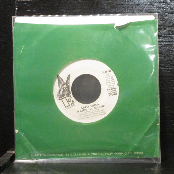 Carly SimonIt Keeps You Runnin' Mint- White Label Promo 7" Vinyl 45 E-45323 - Shuga Records