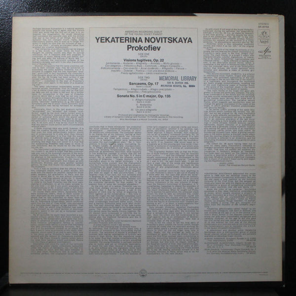 Novitskaya - Prokofiev: Visions Fugitives LP VG+ Melodiya/Angel SR-1-40164 USA - Shuga Records