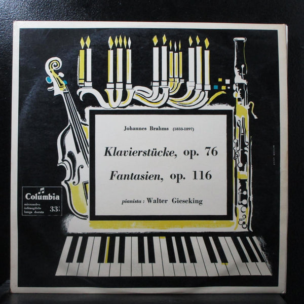 Gieseking - Brahms: Klavierstcke Op. 76 LP VG Mono Columbia 33 QCX 200 Italy - Shuga Records