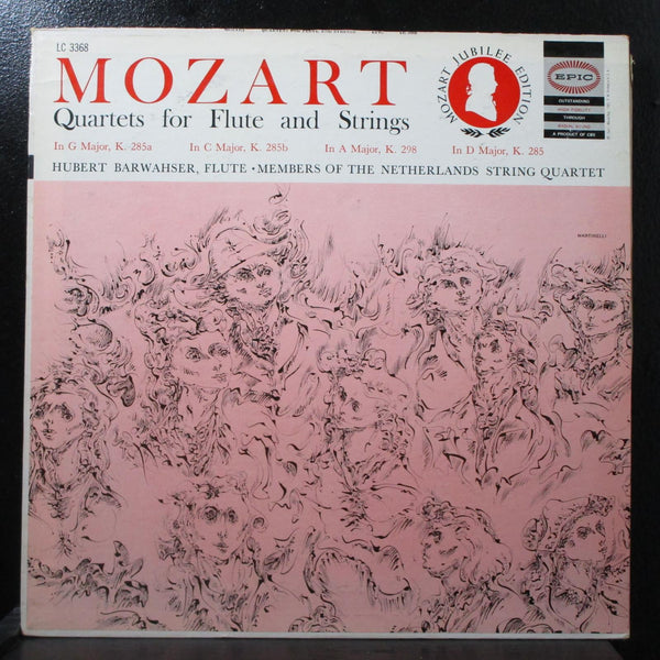 Barwahser - Mozart: Quartets For Flute & Strings LP VG+ Mono Epic LC 3368 USA - Shuga Records