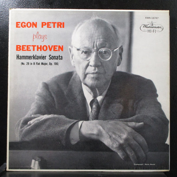 Petri - Beethoven: Hammerklavier Sonata LP VG+ Mono 1st Westminster XWN 18747 - Shuga Records