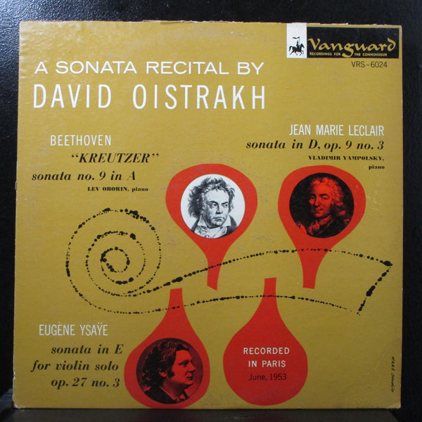 A Sonata Recital By David Oistrakh LP Mint- Mono 1st Vanguard VRS-6024 USA 1955 - Shuga Records