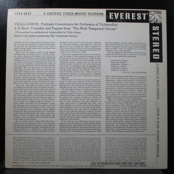 Villa-Lobos - Fantasia Concertante LP Mint- Everest SDBR-3024 USA 1959 - Shuga Records