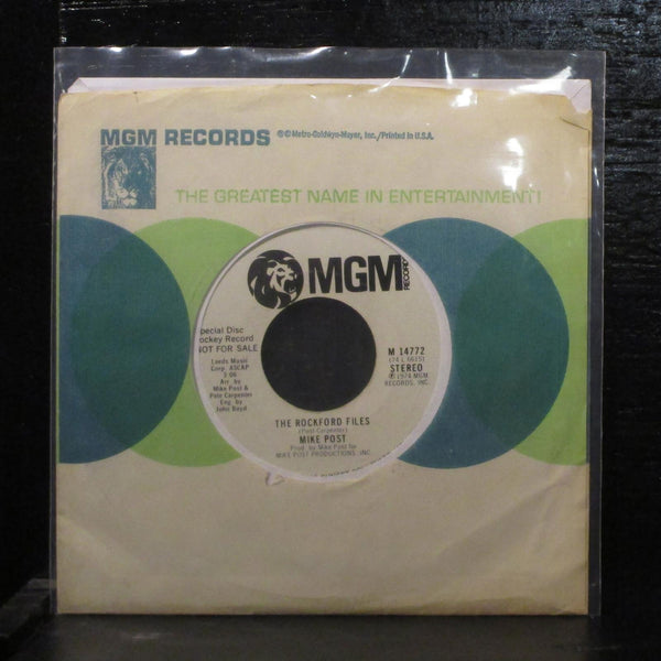 Mike Post  The Rockford Files VG+ Promo 7" Vinyl 45 MGM M 14772 Pop 1974 - Shuga Records