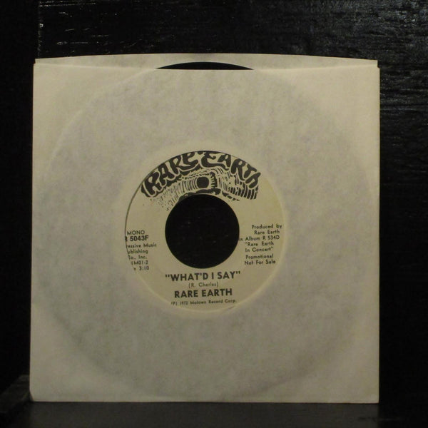 Rare Earth  What'd I Say VG+ Promo 7" Vinyl 45 R 5043F Psychedelic Rock 1972 - Shuga Records