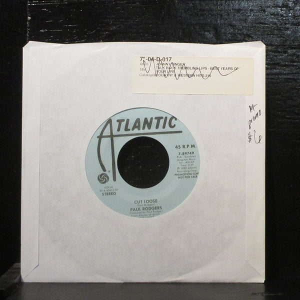 Paul RodgersCut Loose Mint- Promo 7" Vinyl 45 Atlantic 7-89749 Rock 1983 - Shuga Records
