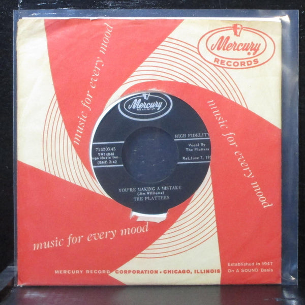 The Platters - My Old Flame / You're Making A Mistake 7" VG+ Mercury 71320X45 - Shuga Records