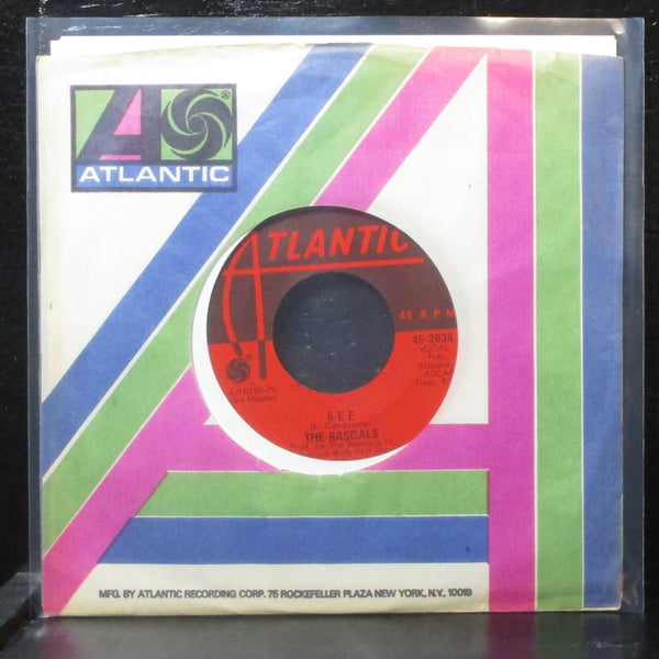 The Rascals - See / Away Away 7" VG+ Atlantic 45-2634 USA 1969 label variation - Shuga Records