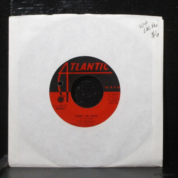 The Rascals - Carry Me Back / Real Thing 7" VG+ Atlantic 45-2664 USA lbl var - Shuga Records
