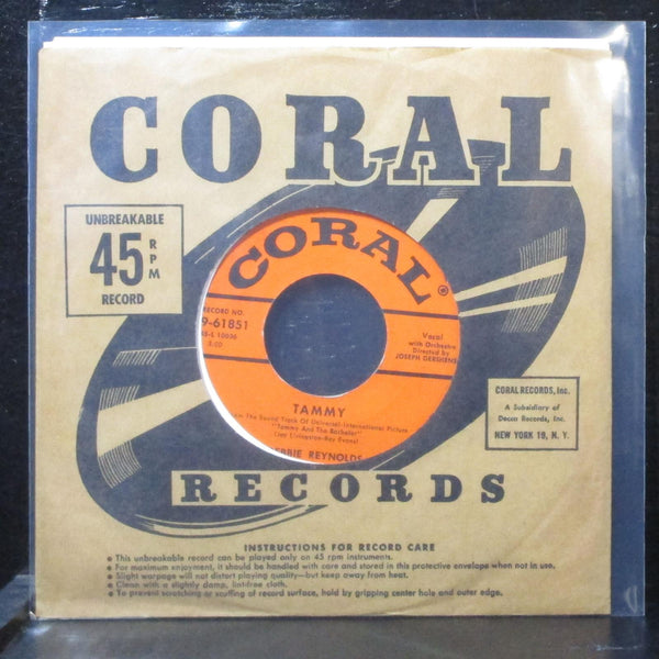 Debbie Reynolds - Tammy / French Heels 7" VG+ Coral 9-61851 USA 1957 - Shuga Records