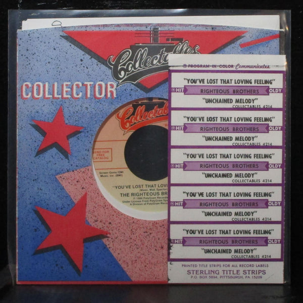 Righteous Brothers - You've Lost That Lovin' Feeling 7" Mint- COL 4214 USA 1986 - Shuga Records