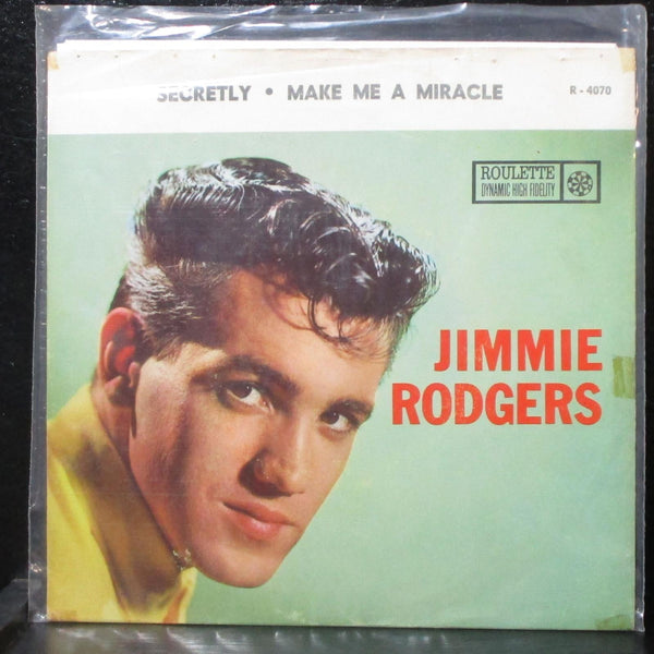 Jimmie Rodgers - Secretly / Make Me A Miracle 7" VG+ Roulette R-4070 USA 1958 - Shuga Records