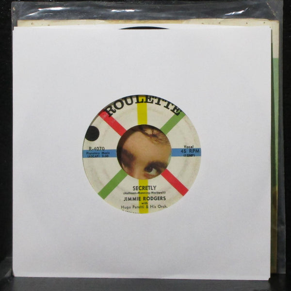 Jimmie Rodgers - Secretly / Make Me A Miracle 7" VG+ Roulette R-4070 USA 1958 - Shuga Records