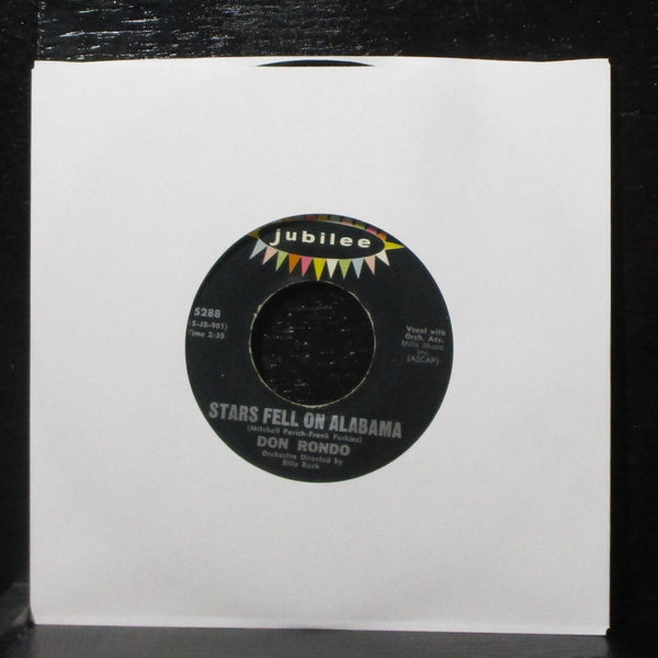 Don Rondo - White Silver Sands / Stars Fell On Alabama 7" Mint- Jubilee 5288 USA - Shuga Records