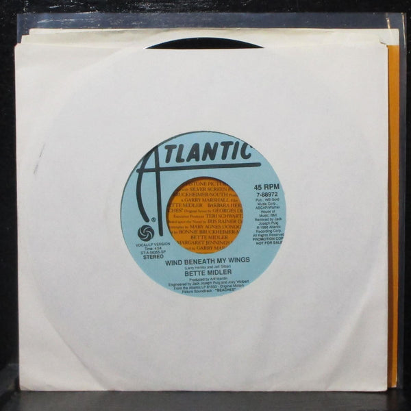 Bette Midler - The Wind Beneath My Wings 7" Mint- Promo Atlantic 7-88972 USA - Shuga Records