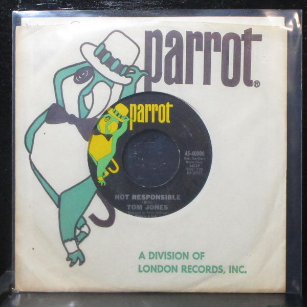 Tom Jones - Not Responsible / Once There Was A Time 7" VG+ Parrot 45-40006 USA - Shuga Records