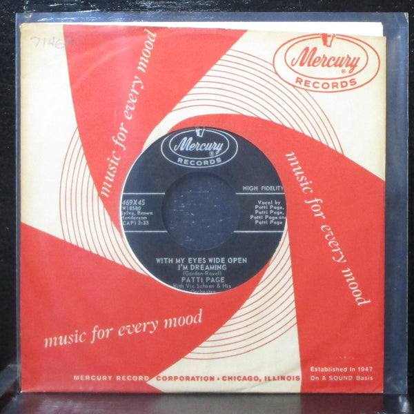 Patti Page - With My Eyes Wide Open I'm Dreaming 7" Mint- Mercury 71469X45 USA - Shuga Records