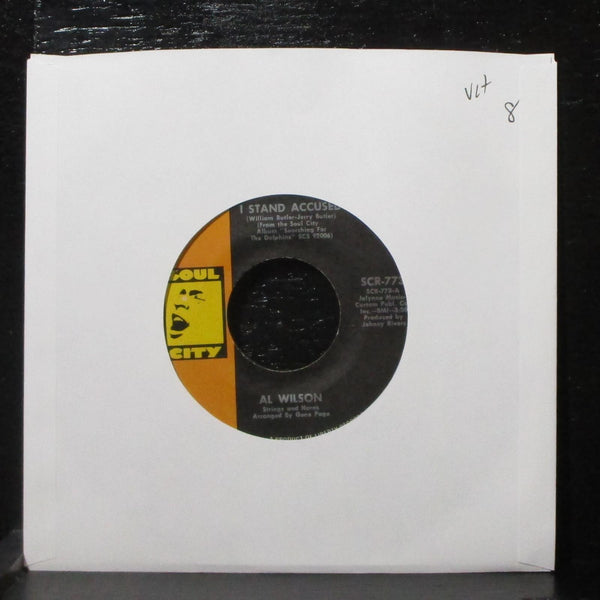 Al Wilson - I Stand Accused / Shake Me, Wake Me 7" VG+ Soul City SCR-773 USA - Shuga Records