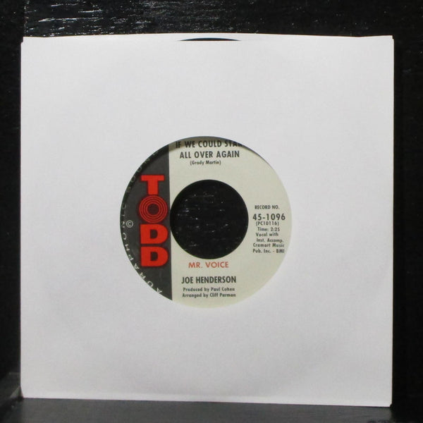 Joe Henderson - If We Could Start All Over Again 7" VG+ Todd 45-1096 USA 1964 - Shuga Records