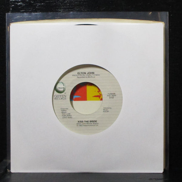 Elton John - Kiss The Bride / Choc Ice Goes Mental 7" Mint- Geffen 7-29568 USA - Shuga Records