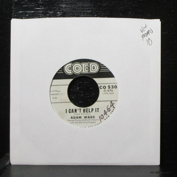 Adam Wade - I Can't Help It / I Had The Craziest Dream 7" VG+ Promo Coed CO 530 - Shuga Records
