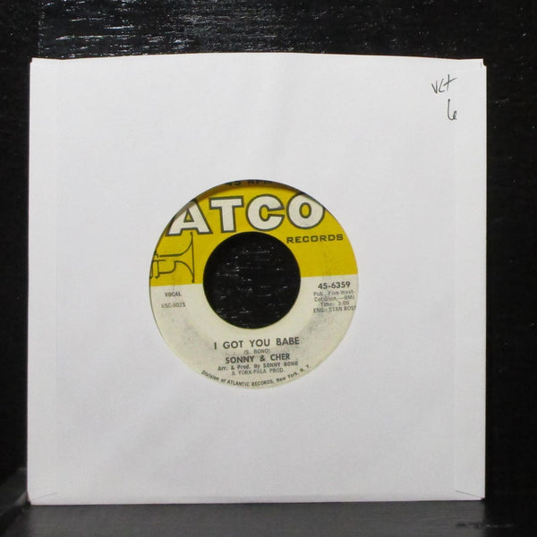 Sonny & Cher - I Got You Babe / It's Gonna Rain 7" VG+ ATCO 45-6359 USA 1965 - Shuga Records