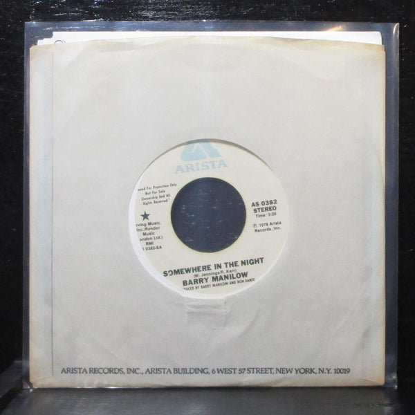 Barry Manilow - Somewhere In The Night 7" VG+ Promo Arista AS 0382 USA 1978 - Shuga Records