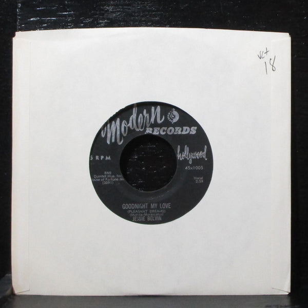 Jessie Belvin - Goodnight My Love 7" VG+ Modern 45x1005 USA 1956 - Shuga Records