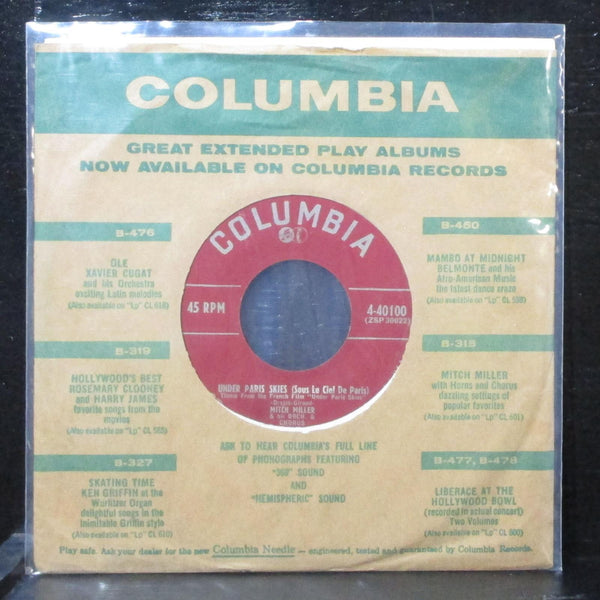Mitch Miller - Farewell / Under Paris Skies 7" VG+ Columbia 4-40100 USA 1953 - Shuga Records