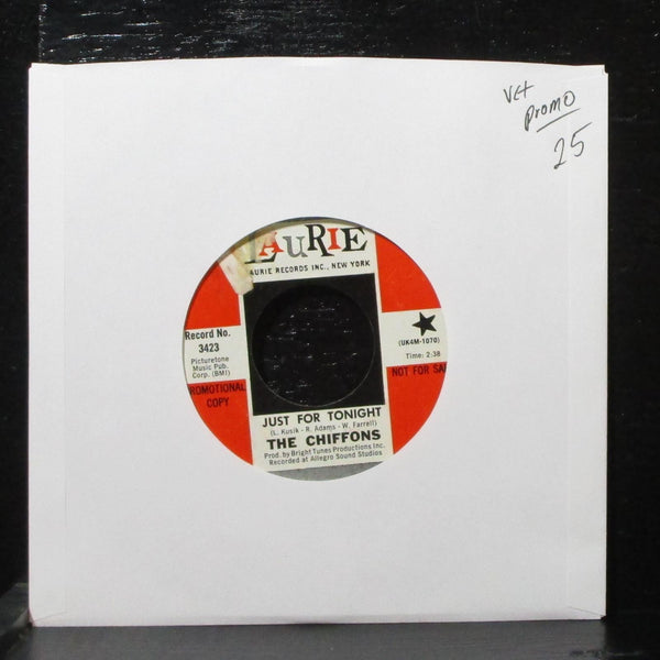 The Chiffons - Teach Me How / Just For Tonight 7" VG+ Promo Laurie 3423 USA 1968 - Shuga Records