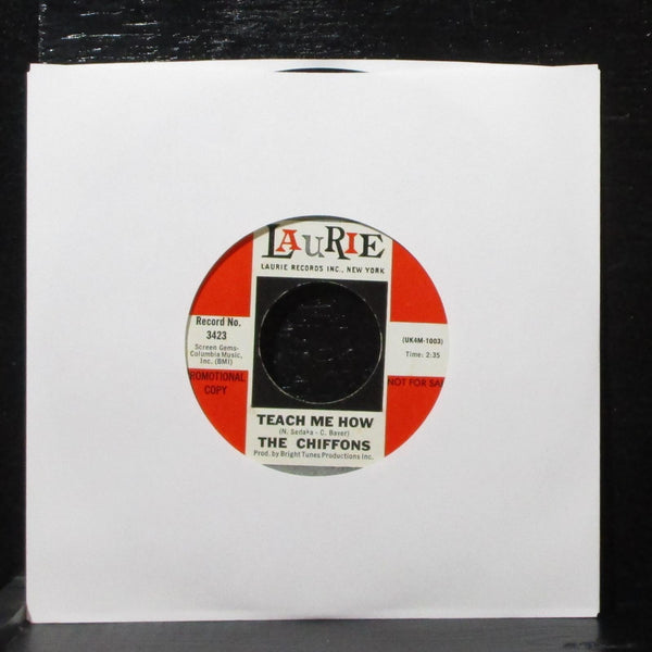 The Chiffons - Teach Me How / Just For Tonight 7" VG+ Promo Laurie 3423 USA 1968 - Shuga Records
