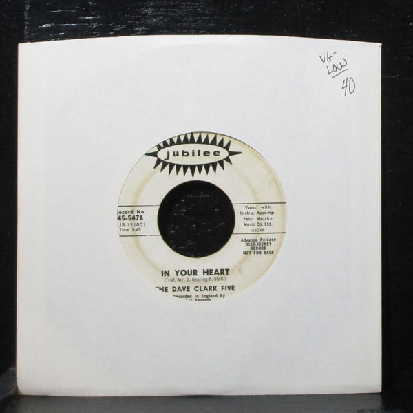 The Dave Clark Five - Chaquita / In Your Heart 7" VG- Low Promo Jubilee 45-5476 - Shuga Records