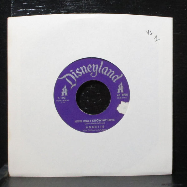 Annette - How Will I Know My Love? 7" VG Disneyland F-102 USA 1958 - Shuga Records